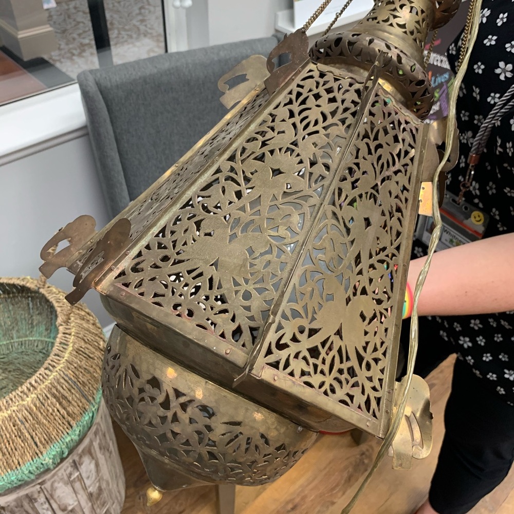 Vintage Brass Moorish Lantern